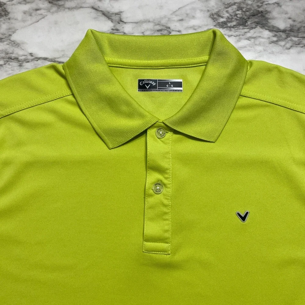 Callaway Men's Golf Polo Shirt Size L Green Short Sleeve Emb Logo‎